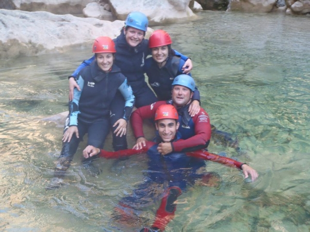  Group of friends in a ravine